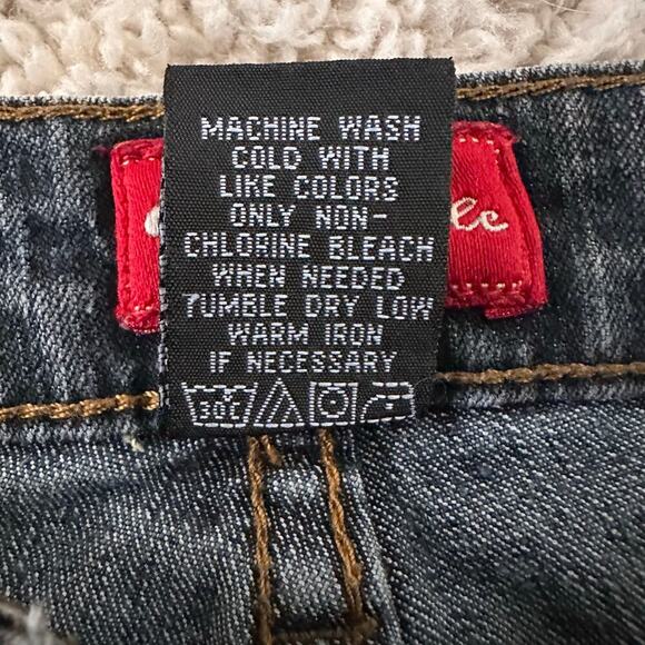 Southpole Womens Flare Jeans‎ Cargo Pockets Denim Stretch Dark Wash Blue Size 7 - Picture 9 of 16